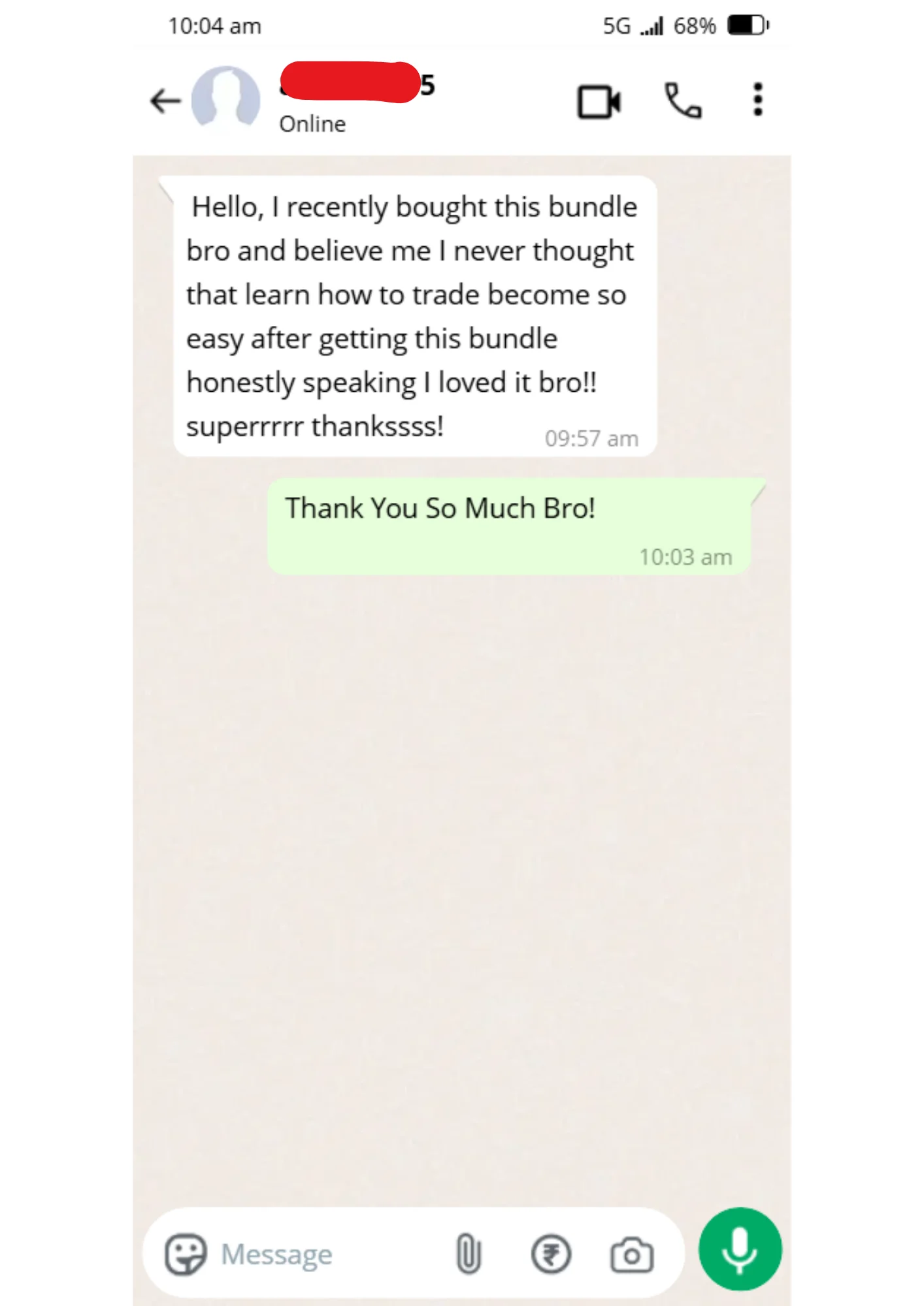 Reader message